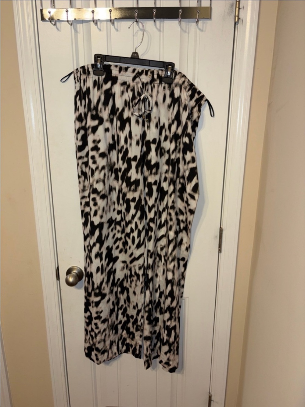 Calvin Klein Black and Cream Printed Wide-Leg Jumpsuit